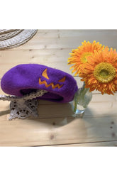 Grimace Pumpkin Embroidery Beret
